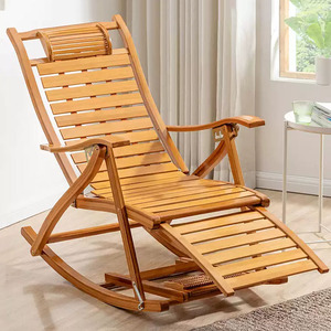 Chất lượng cao vườn Sun Lounger tre có thể gập lại ngả ghế ngoài trời có thể điều chỉnh độ dốc Rocking cho phòng khách phòng ngủ sử dụng - Product Image 4