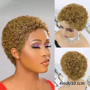 Parrucca Herfa African Small Roll da <span class=keywords><strong>donna</strong></span>, in capelli Remy, per commercio estero, con lana, corta 4 pollici, per copricapo da festa, con colore HD trasparente - Product Image 4