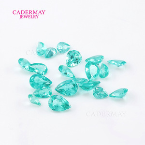 Cadermay Jewelry Paraiba Blue Pear Cut Zircon Loose Stone 3x4mm 3x5mm 4x5mm 4x6mm For Jewelry Making - Product Image 3