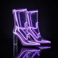 Mehrfarbige transparente EL-Draht-Stiefel mit Leuchteffekt