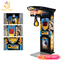 Jeu d'arcade de boxe Big Punch Golden Hand, en métal et plastique, personnalisable en espagnol, anglais, japonais, électronique, à monnayeur, pour divertissement