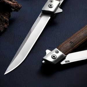 Couteau de poche pliant pour homme, couteau EDC fin avec clip, lame Tanto avec étui, couteau de gentleman discret avec manche en bois classique - Product Image 2