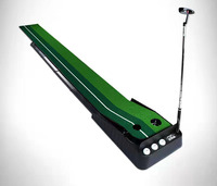 Mini simulateur de putting de golf portable pour intérieur/extérieur avec filet en caoutchouc, design ambidextre, défi ultime