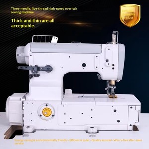 Máquina de coser interlock industrial de accionamiento directo con aguja superior e inferior para dobladillos, para uso en fábricas de prendas de vestir - Product Image 3