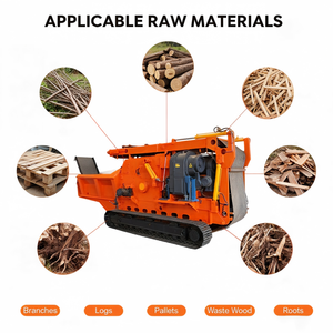 Trituratore Universale per Tronchi di Legno a Cingoli, Motore Diesel da 75 CV, Alimentazione a Piastre a Catena per Triturazione di <span class=keywords><strong>Foglie</strong></span> di Palma - Product Image 4