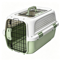 Caisse de transport moderne verte et blanche pour petits animaux, avec ventilation, pour chat et chien, conteneur de voyage portable, maison pour animaux