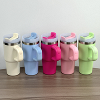 Vaso Térmico Personalizado de 14 oz con Asa, Mini Termo Infantil, Vasos Térmicos, Botella de Agua Infantil de Acero Inoxidable Libre de BPA