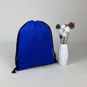 Alta calidad nuevo reciclaje cordón poliéster algodón zapato bolsa azul 8oz algodón lona cadena bolsa - Product Image 2