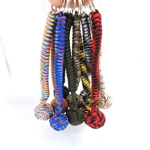 Handmade Paracord Keychain <b>Ball</b> Shape Lightweight Outdoor Camping Decorative Backpack Accessory Glass Bead Keyring - Product Image 2