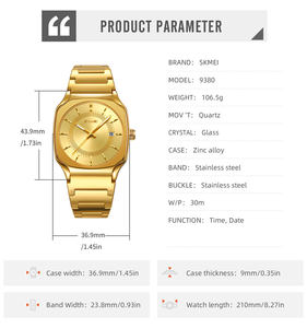 Sleek square Quartz <b>Watch</b> Polished Zinc Alloy Case Scratch Resistant Glass Lightweight Popular New Arrival Customizable logo - Product Image 5