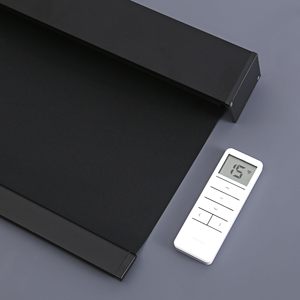 Điện điều khiển từ xa con lăn màu tùy chỉnh polyester thông minh cơ giới rèm cuốn truyền ánh sáng lọc đen Con lăn mù - Product Image 1