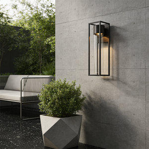 Applique murale LED d'extérieur <span class=keywords><strong>chic</strong></span> et carrée, étanche, avec aluminium durable et verre transparent pour jardin - Product Image 1