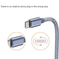 Câble de charge rapide tressé en Nylon Type C 2,4 a, connecteur en aluminium de 6 pieds, câble USB Compatible pour Note10 S21 avec prix d'usine