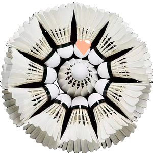 Volant de badminton professionnel en plumes d'oie, haute durabilité, écologique, vol stable, personnalisable, directement de l'usine sportive - Product Image 1