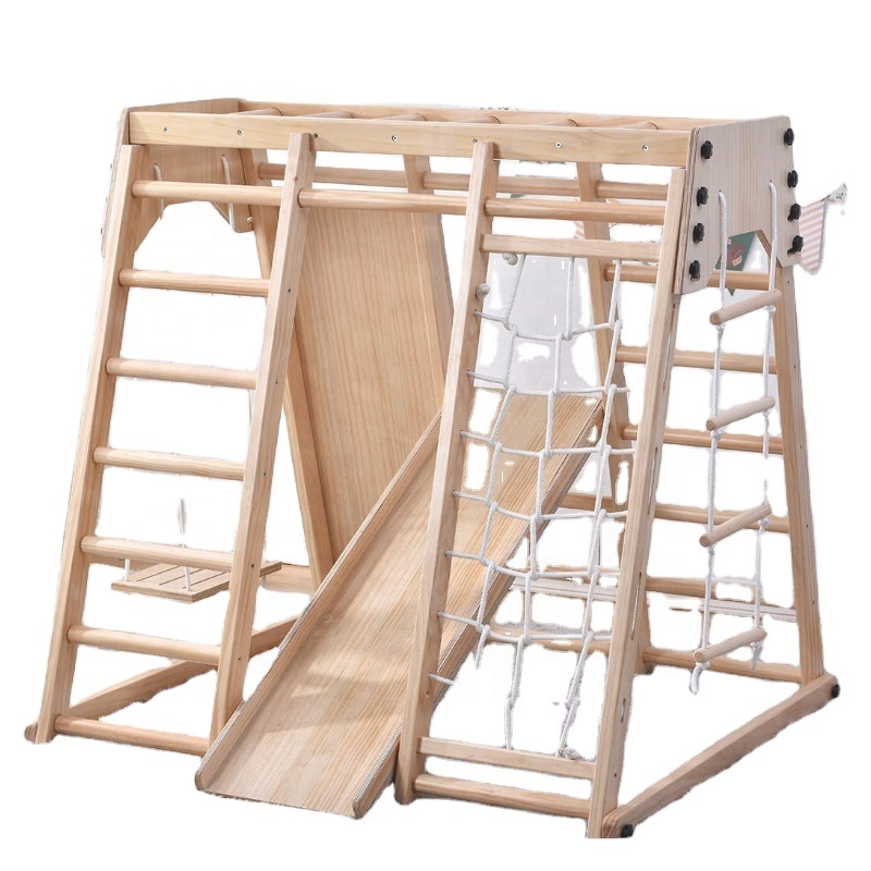 Marco de escalada de madera Parque infantil Interior Niños Montessori GIMNASIO Plegable Escalada Pickler Columpio Combinación Deportes Ejercicio Conjuntos