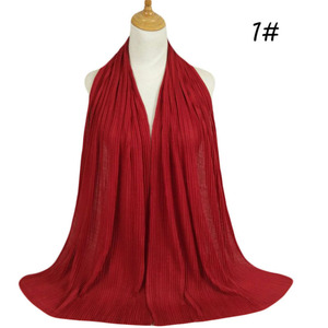 Nuevo Pañuelo Largo de Algodón Mercerizado Arrugado, Pañuelo de Gasa de Color Sólido, Pañuelo de Seda Plisado, Chal para Mujer - Product Image 6