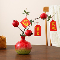 Ornements de fruits, grenades décoratives, décorations de table à manger, vases en céramique en forme de grenade, objets artisanaux, décorations.