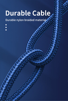 Câble de charge et de données multifonctionnel 3-en-1 PD 60W à charge rapide, double Type-C, gaine en nylon, certifié CE RoHS Reach, vente en gros usine