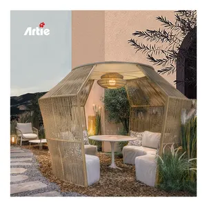 Artie Luxury Hotel Terrace Leisure Outdoor Furniture Sofa Set Modern Round Patio Furniture Sectional Garden Sofa Sets