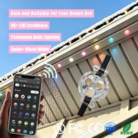 Luces Decorativas Navideñas LED de 12 Voltios y 24 Voltios, Blanco Cálido, 3 LED, Resistentes al Agua IP68, Luces de Techo RGBW para Exteriores