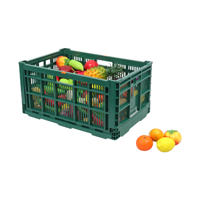 JOIN Wholesale Caisse pliante verte Poubelle de rangement empilable pliable avec poignées Portable pour la vente au détail et la caisse d'exposition