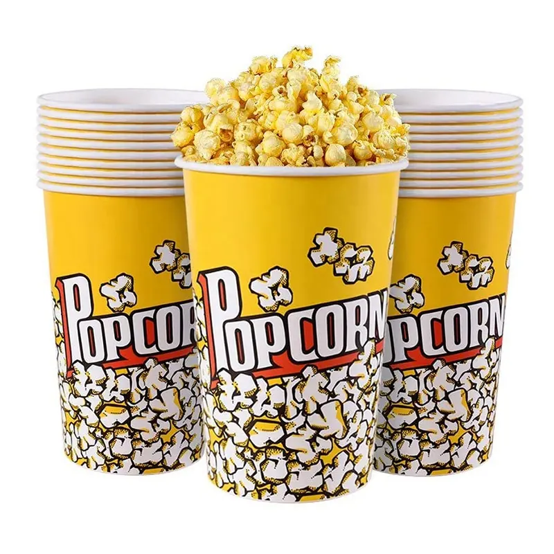 Sacos de carnaval leve descartáveis, grandes sacos de papel de popcorn para cinema, filmes, festas de aniversário, celebração