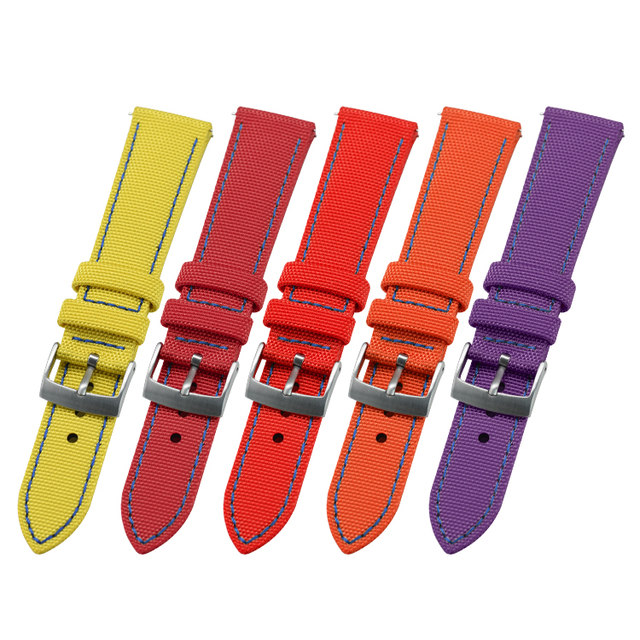 JUELONG Waterproof Canvas Nylon Watch Strap 18 20 22mm Multicolor Watch Band