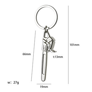 Porte-clés en métal en forme de tronçonneuse, cadeau promotionnel personnalisé d'usine, porte-clés créatif 3D en forme de tronçonneuse - Product Image 2