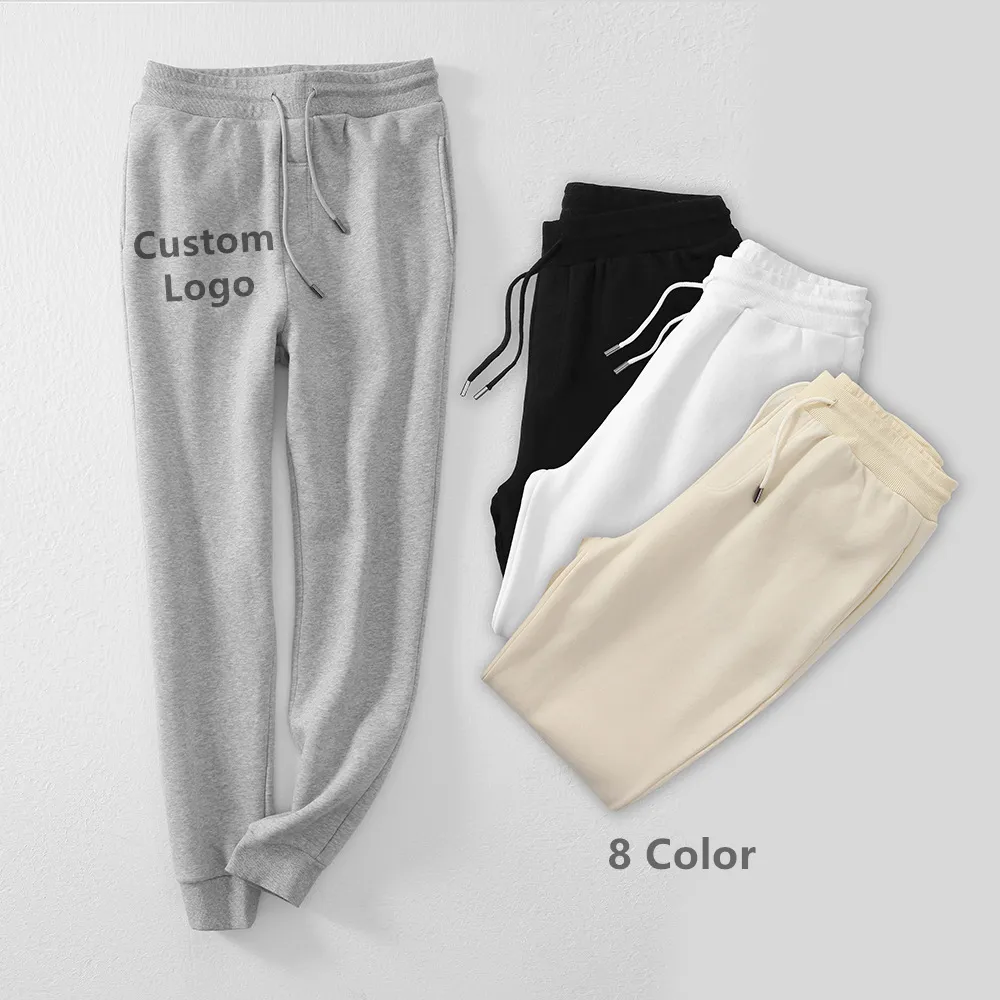 Customized Men Premium Sweatpants with Elastic Ankles Cotton Plus size Men's Jogger Pants Trousers Solid Tapered Gym Track Pant
