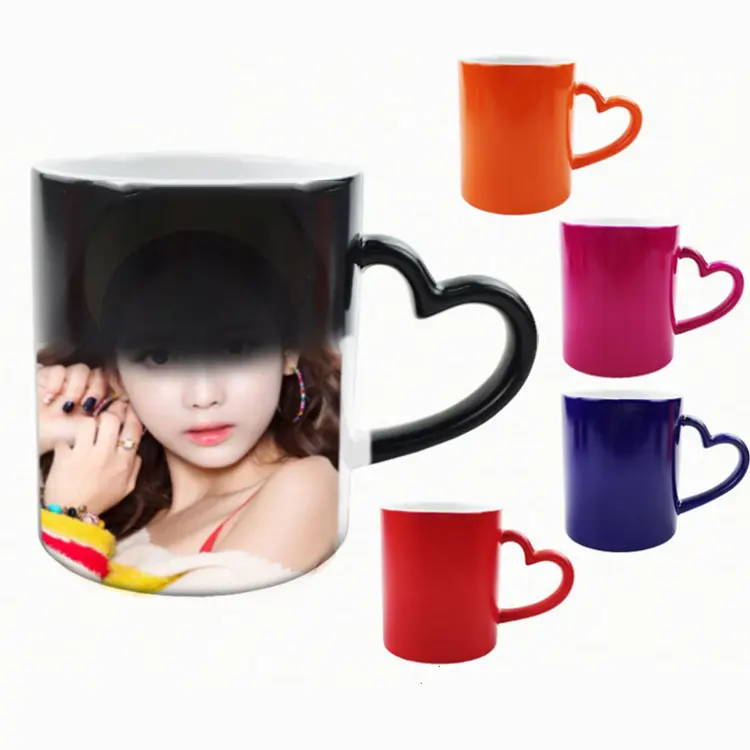 Tasse à café en céramique, pour la bricolage, tasse magique de couleur changeante, pour le bricolage