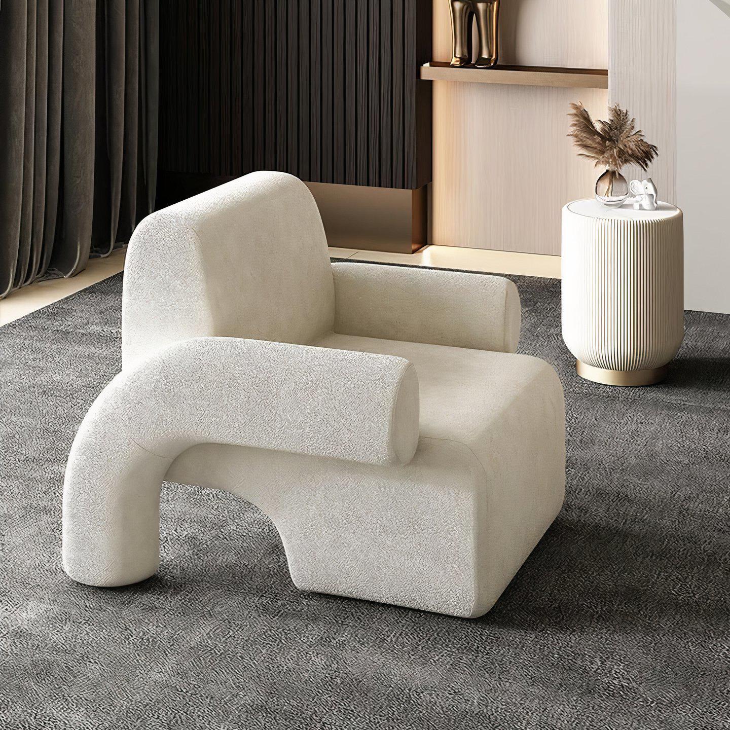 Luxury relax wool leisure home furniture modern fabric armchair bedroom living room chair