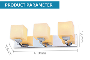 โคมไฟติดผนัง LED ดีไซน์ใหม่ทันสมัย กันน้ำ IP44 สำหรับห้องน้ำ กระจกเงาในบ้าน ขั้วหลอด E26 วัสดุสแตนเลส เหมาะสำหรับโรงแรม ไฟติดกระจก - Product Image 3