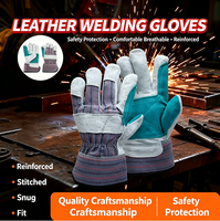 Gants de protection pour soudeurs en cuir de vachette fendu, résistants aux brûlures et au feu, pour le travail des métaux