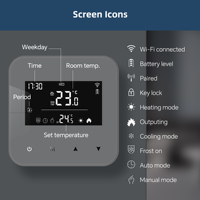 Termostato Inteligente BEOK BOT-R5, Compatible con la Aplicación Tuya, Control Remoto por Voz, Fácil de Programar, Regulador de Temperatura de Alta Precisión