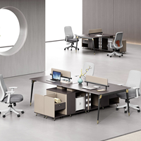 Bureau de bureau modulaire moderne et durable en bois couleurs personnalisées design portable pour 2/4 personnes poste de travail informatique multifonction
