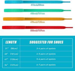 30 Paia di <span class=keywords><strong>Lacci</strong></span> Piatti <span class=keywords><strong>Colorati</strong></span> per Scarpe da 31" 40" 47" 54" per Sneakers, Stivali, Scarpe da Skate e Scarpe Sportive - Product Image 2