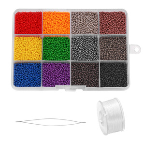 12 Color <b>Bead</b> Set With Needle And <b>Thread</b> For DIY Jewelry Making Craft Supplies - Product Image 4