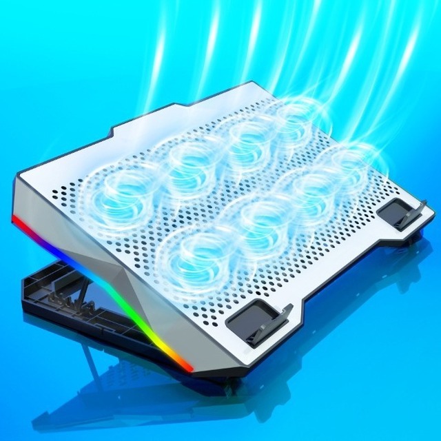 2-in-1 Adjustable Aluminum ABS Laptop Cooling Pad Phone Stand Dual USB Port Wind Speed Adjustable Foldable in Stock