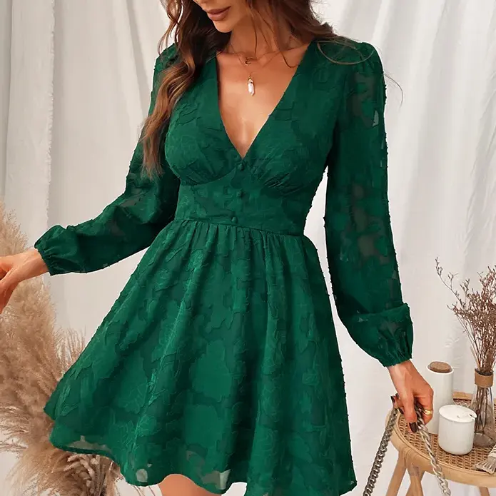 2023 European and American urban women elegant commuting sexy floral floral slim dress