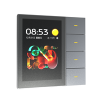 UEMON Tuya Zigbee Panneau d'interrupteurs mural 4 voies multifonctionnel avec variateur d'éclairage et scénarios, compatible WiFi pour la domotique des hôtels