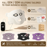 Masker Wajah LED Multi Spektrum Chip Kepadatan Tinggi 4 Mode 660nm 850nm Cahaya Inframerah Nirkabel Dapat Diisi Ulang 3000mAh Penggunaan Rumah Pintar