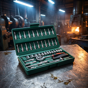 Jeu de clés à cliquet multi-scénarios de 46 pièces, douilles en acier résistantes à l'usure pour travaux automobiles, domestiques et de réparation générale - Product Image 2