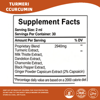 Turmeric Curcumin Cair 60ml Milk Thistle Black Pepper Suplemen Herbal Pendukung Hati & Pencernaan OEM Grosir 60ml