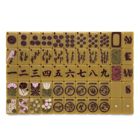 Ensemble de Mahjong Américain de Luxe Unoke, Tuiles en Acrylique Écologiques Couleur Or Ambre Premium, Joker Fleur Vent, Cadeau Élégant pour les Fêtes