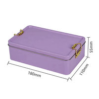 Boîtes métalliques carrées vides personnalisées avec logo, avec couvercle à vis, qualité alimentaire, pour boîtes à lunch, gâteaux et biscuits pour enfants, vente en gros