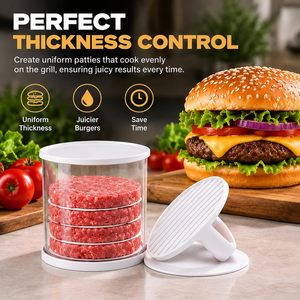 Presse à hamburgers de cuisine avec 5 disques séparateurs, outil de préparation de galettes de hamburgers pour barbecue - Product Image 2