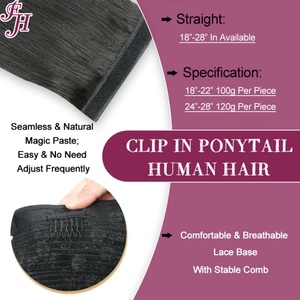 ผมต่อหางม้าแบบ Remy คุณภาพสูงจากยุโรป ยี่ห้อ FH Wholesale แบบ Double Drawn - Product Image 4