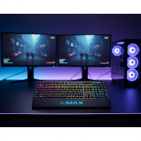 Teclado Mecánico para Juegos RGB USB OEM, Tamaño Completo, Resistente al Agua, Programable, Multifunción, con Rueda Digital y Teclas Multimedia, Nuevo para Escritorio
