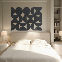 Panneau acoustique en polyester courbé en demi-cercle, panneau mural absorbant le son en forme d'arc, panneau mural décoratif d'intérieur, réduction du bruit
