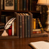 Porte-livres et supports en verre teinté vintage faits à la main sur mesure - Décoration de bureau personnalisable
